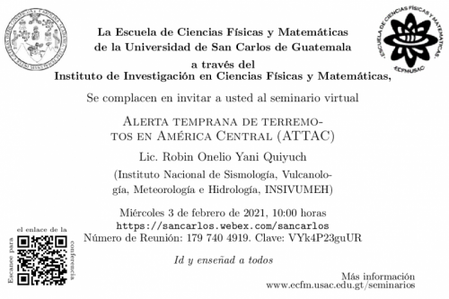 Seminario "Alerta Temprana de Terremotos en América Central (ATTAC)"