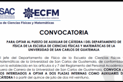 Convocatoria Auxiliar de Lic. Física - ECFM 2021