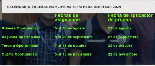 Asignación pruebas especificas 2025