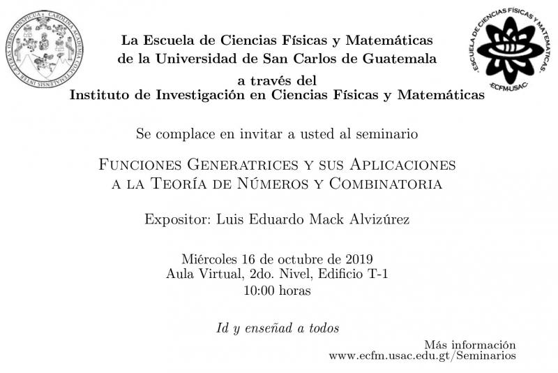 FUNCIONES GENERATRICES Y SUS APLICACIONES A LA TEORÍA DE NÚMEROS Y COMBINATORIA