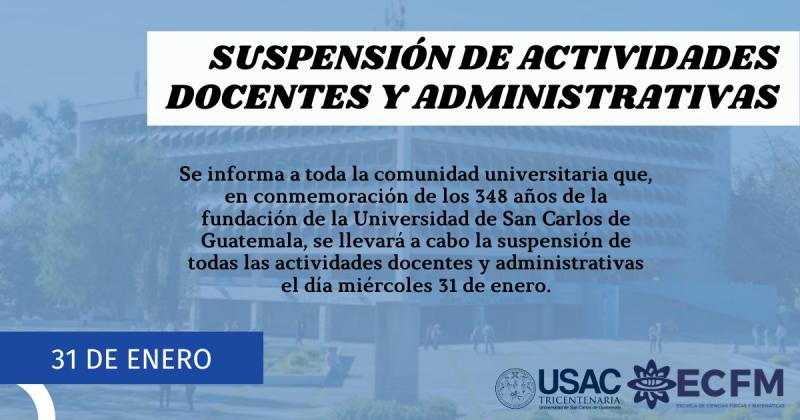 Suspensión Actividades 31 Enero 2024