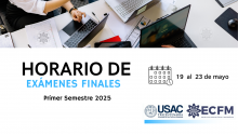 Horario de Exámenes finales Primer Semestre 2025